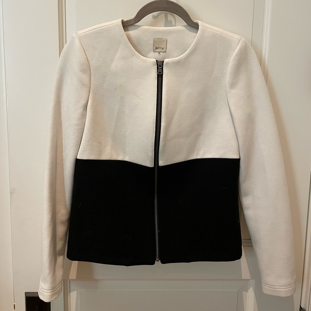 Ecru Zip Jacket / Coat XS
